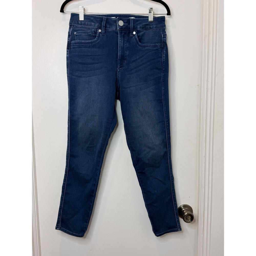 Seven7 Womens High Rise Skinny Crop Jeans Dark Wash Denim Size 6 Skin-Fit